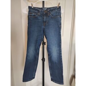 Cat & Jack Boys 8, Straight Denim Jeans, Adjustable Waist, Dark Denim